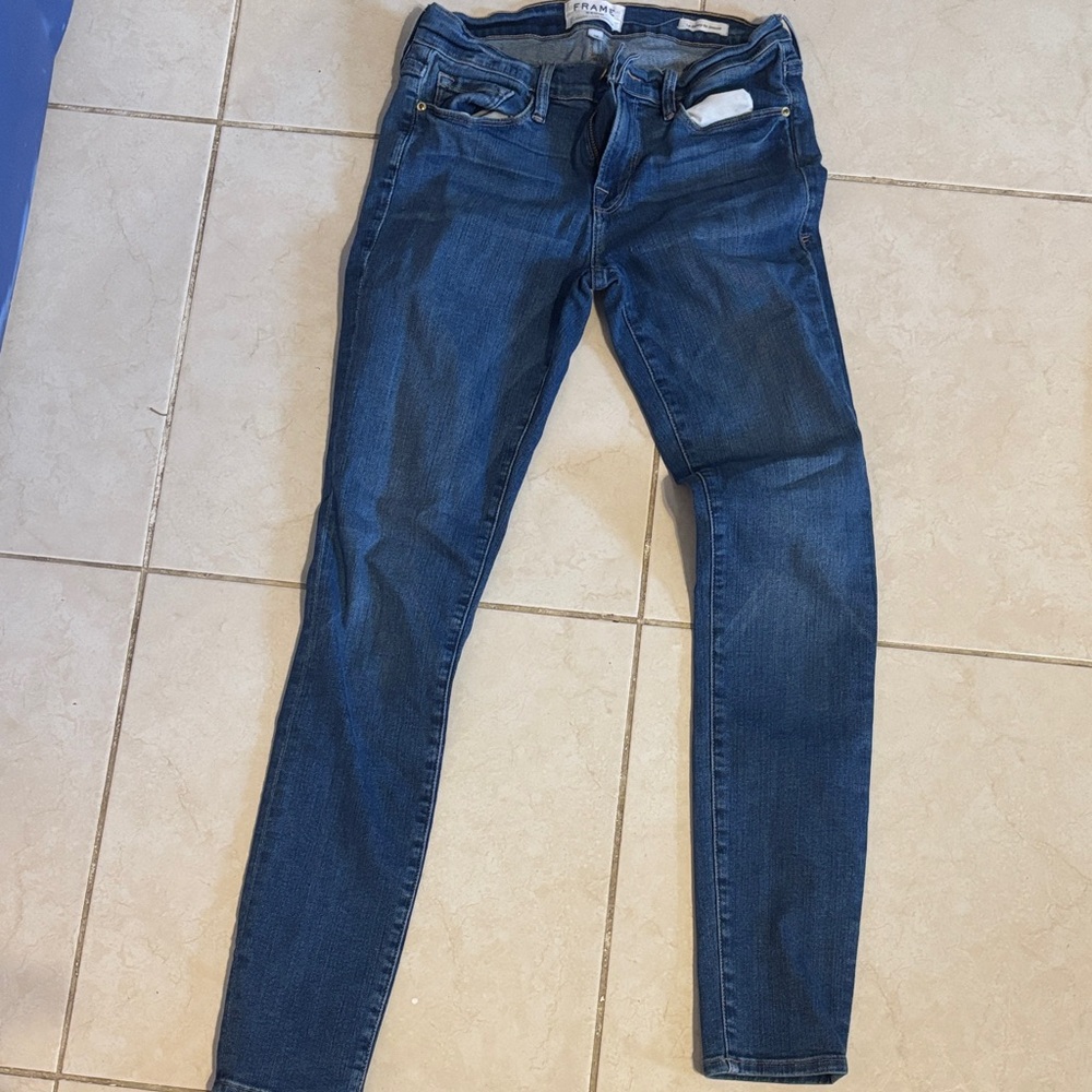 Frame Denim Dark Blue Skinny Jeans